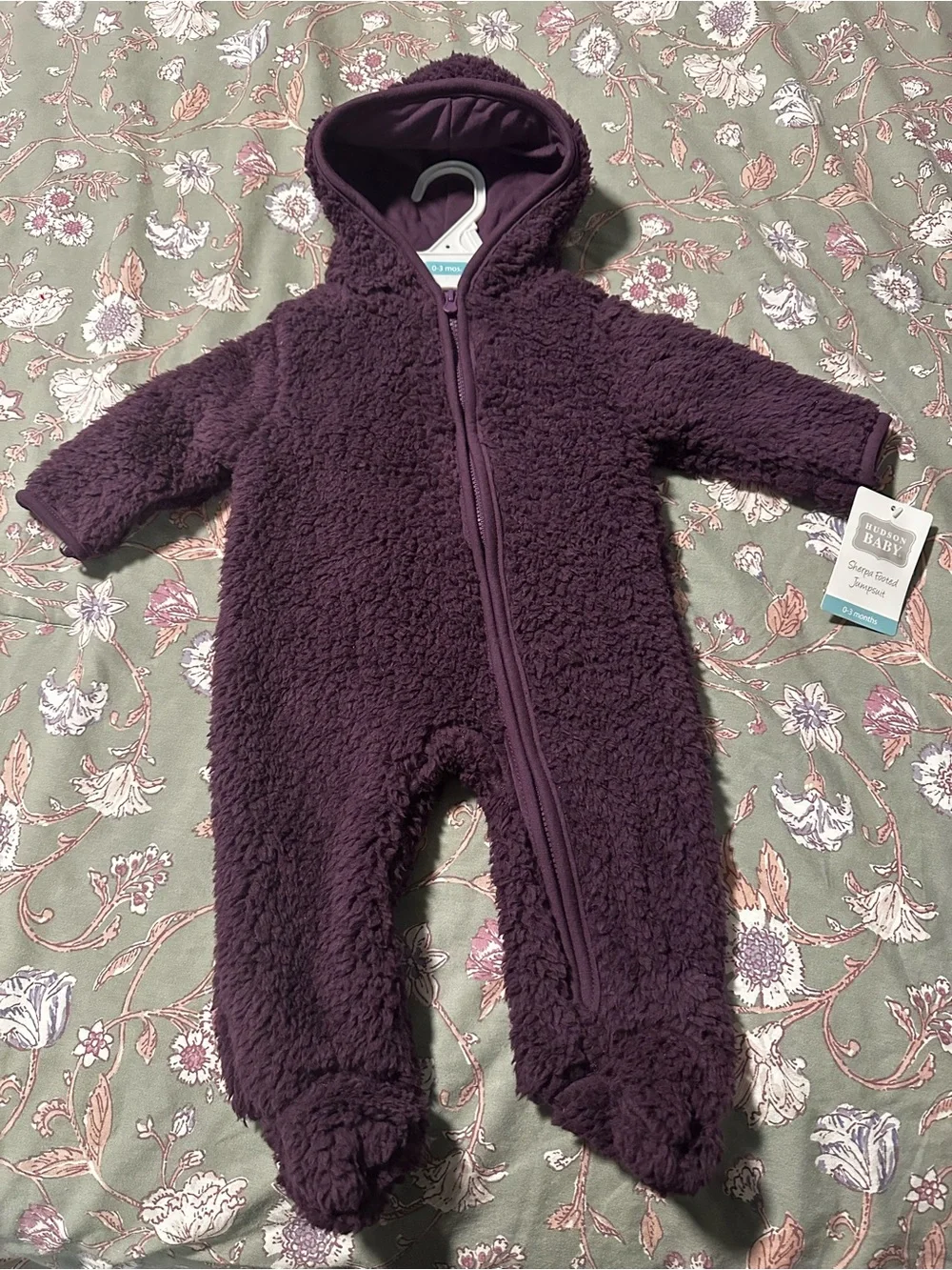 NWT Unisex Hudson Baby Fleece Hooded Jumpsuit